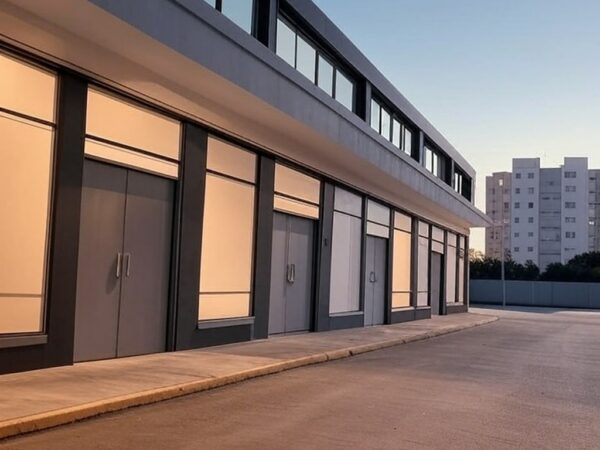 Fachada vazia de academia em Águas Claras, Brasília, enfrentando boicote após agressão a adolescente.