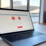 Imagem de laptop com tela de pagamento fraudulento de contas da Caesb, alertando para golpes online no DF.