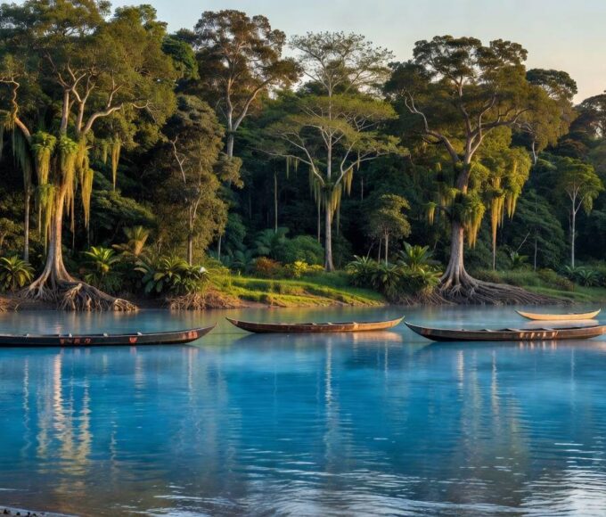 Vista panorâmica do Rio Tapajós na Amazônia brasileira, representando revogação de decreto de privatização após protestos indígenas.