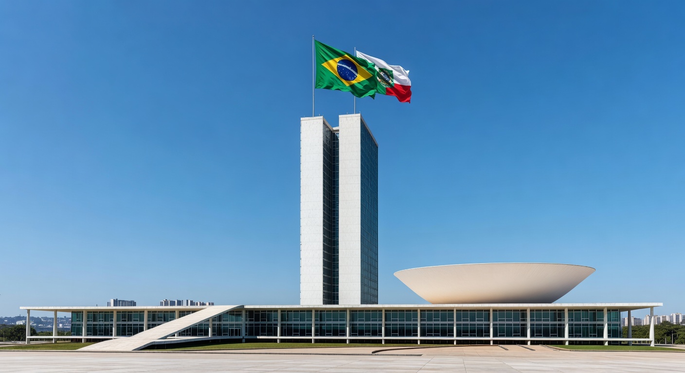 Vista da sede do GDF em Brasília com elementos financeiros representando empréstimo de R$ 6,6 bilhões e capitalização do BRB.