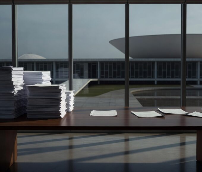 Imagem de rua em Brasília com esgoto transbordando, ilustrando falhas no saneamento da Caesb no DF.