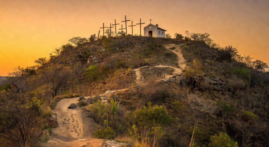 Um mês após a recuperação do filho, Tatiane Pacheco, 43, foi ao Morro da Capelinha para cumprir uma promessa (foto: Carlos Vieira ) - Carlos Vieira
