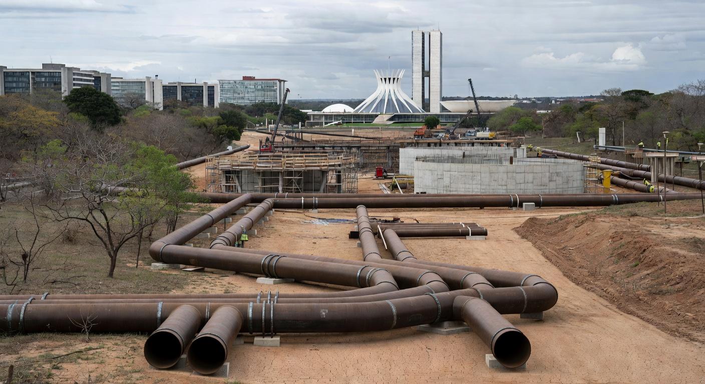 Obras contra escassez de água no DF com sinais de atrasos e abandono.