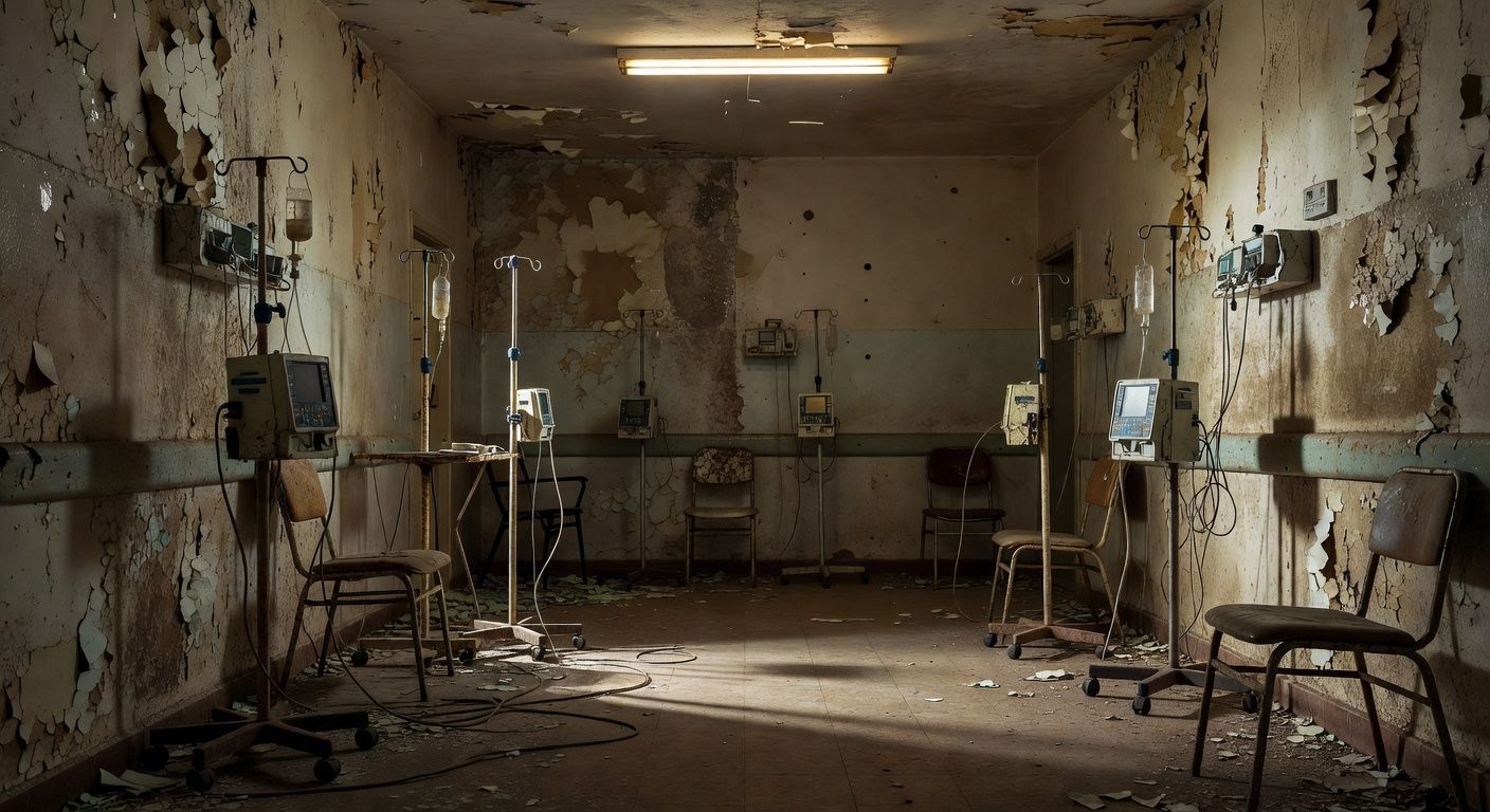 Sala de infusão precária em hospital público do Distrito Federal