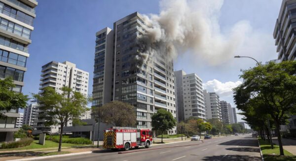 Incêndio em edifício residencial em Águas Claras deixa danos Imagens cedidas ao Correio - Imagens cedidas ao Correio