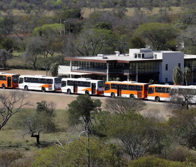 Ônibus de transporte gratuito para restaurantes comunitários no DF durante paralisação