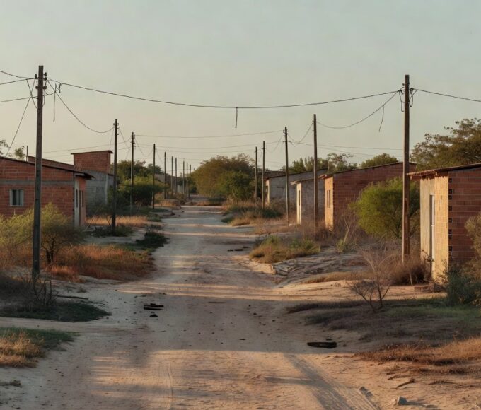 Comunidade periférica no DF com infraestrutura precária durante ação assistencial