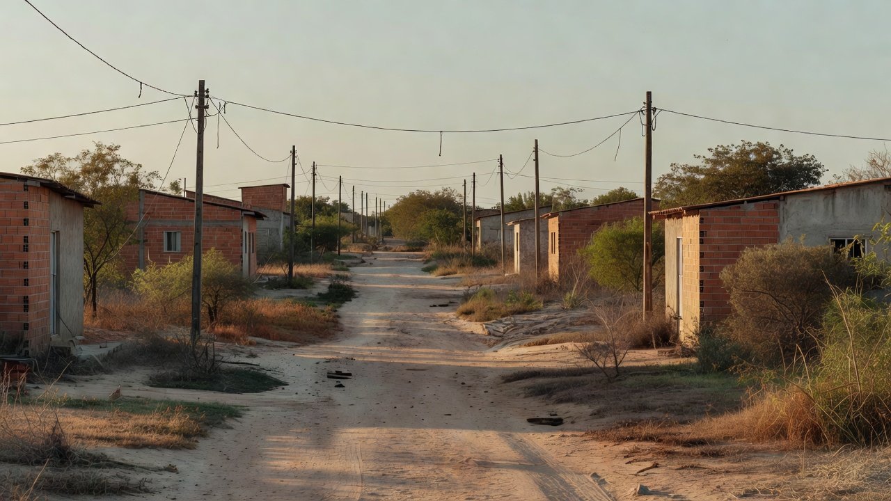 Comunidade periférica no DF com infraestrutura precária durante ação assistencial