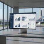 Tela de computador com interface de IA para atendimento ao cidadão da Caesb