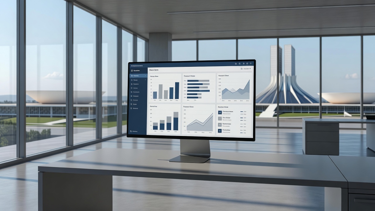 Tela de computador com interface de IA para atendimento ao cidadão da Caesb