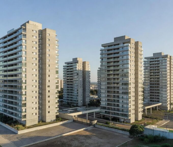 Prédios residenciais em Brasília representando desistência de compra por crédito negado