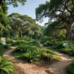 Parque educador com trilhas e vegetação nativa no Brasil