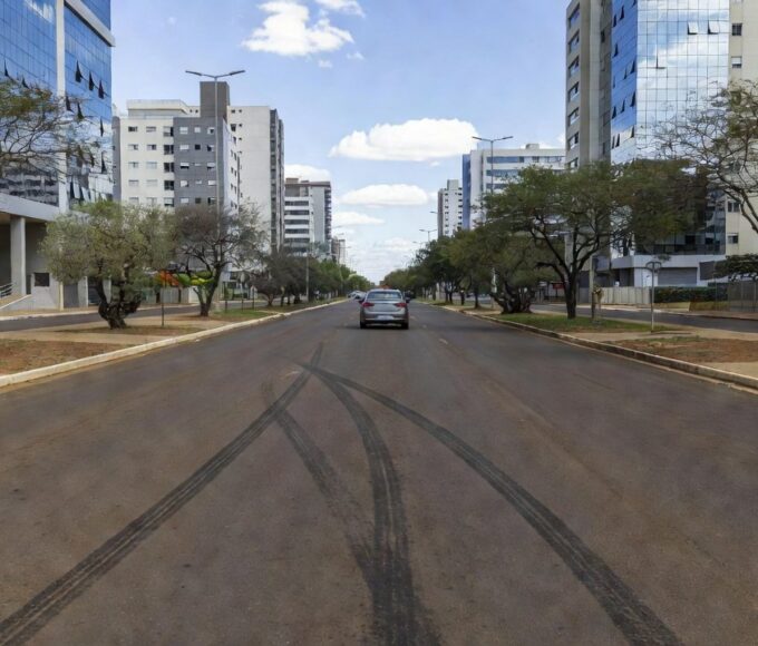 Rua em Águas Claras após atropelamento e fuga do motorista