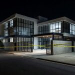 Condomínio no Distrito Federal com fita de isolamento policial