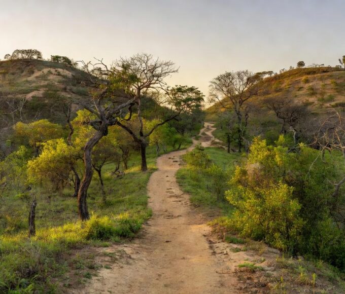 Trilha ecológica no cerrado do Distrito Federal para caminhada