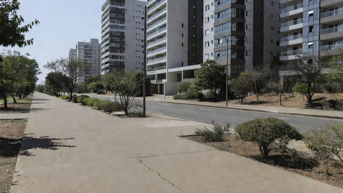 Rua em Águas Claras, Brasília, cenário de notícia sobre policial de folga e agressão