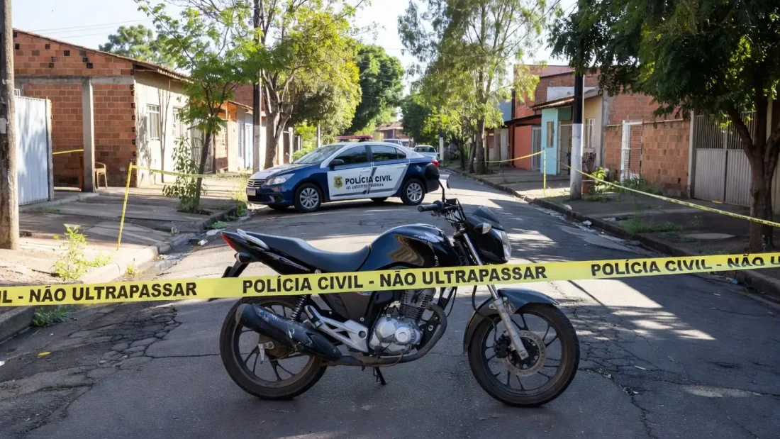 Moto apreendida em operação da Polícia Civil em Arniqueiras
