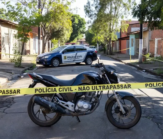 Moto apreendida em operação da Polícia Civil em Arniqueiras