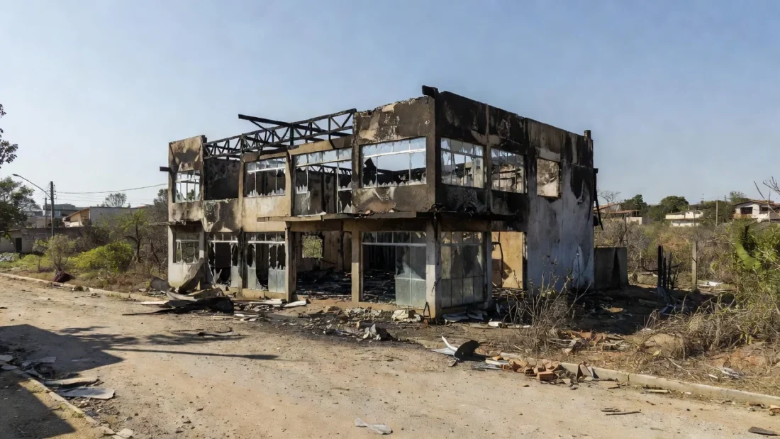 Comércio incendiado em Planaltina após crime de incêndio criminoso