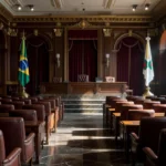 Sala de sessões da CLDF vazia durante celebração de 30 anos da Aneel