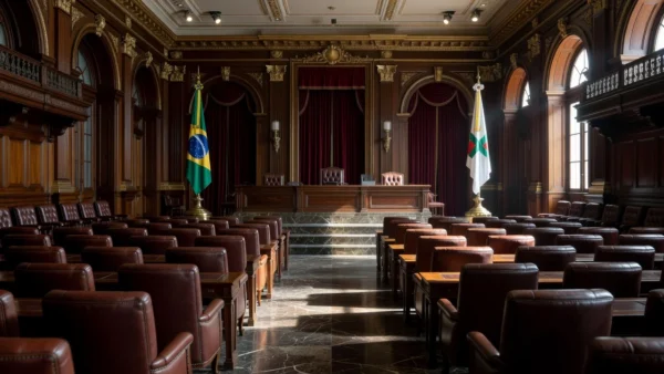 Sala de sessões da CLDF vazia durante celebração de 30 anos da Aneel