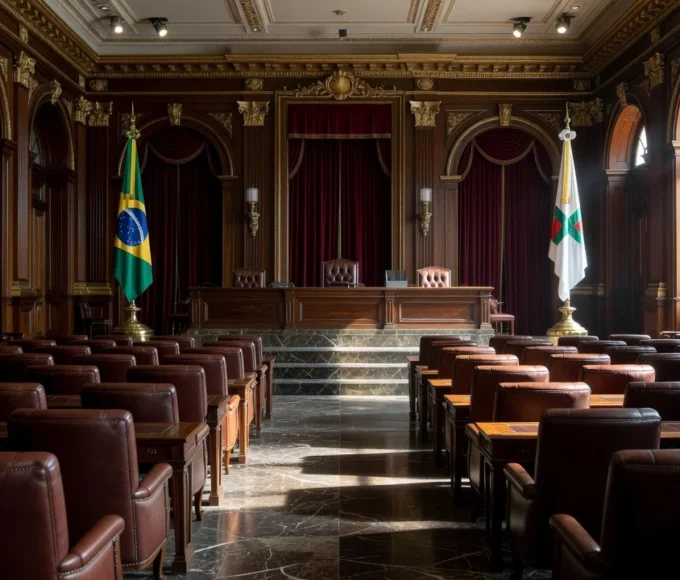 Sala de sessões da CLDF vazia durante celebração de 30 anos da Aneel