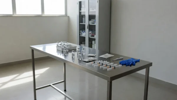Unidade de saúde no DF com materiais para multivacinação