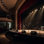 Palco do Sesc-DF preparado para show em comemoração aos 80 anos do Sistema Comércio