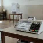 Andrey Bernardes mostrou como funciona o sistema que irá contabilizar os votos (foto: Ed Alves/CB/DA Press)